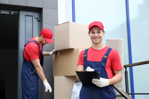 Man with van team assessing safety before loading items