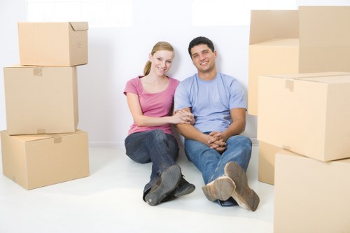 Moving van service in a Lower Clapton residential street