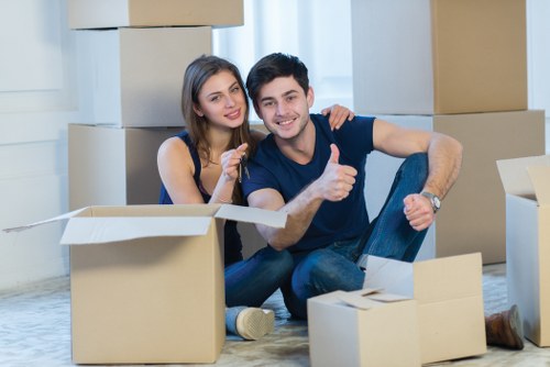 Careful loading of business equipment for a commercial removal