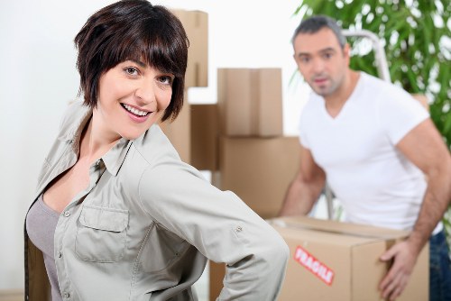Careful loading of household furniture and boxes for a local move