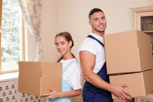 Charity donation items prepared during a sustainable house move