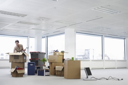 Office and home removal items prepared for a local Lower Clapton relocation